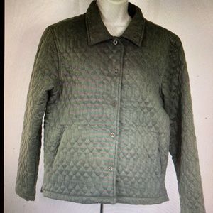DECORATED ORIGINALS Dk sage green Quilted jacket